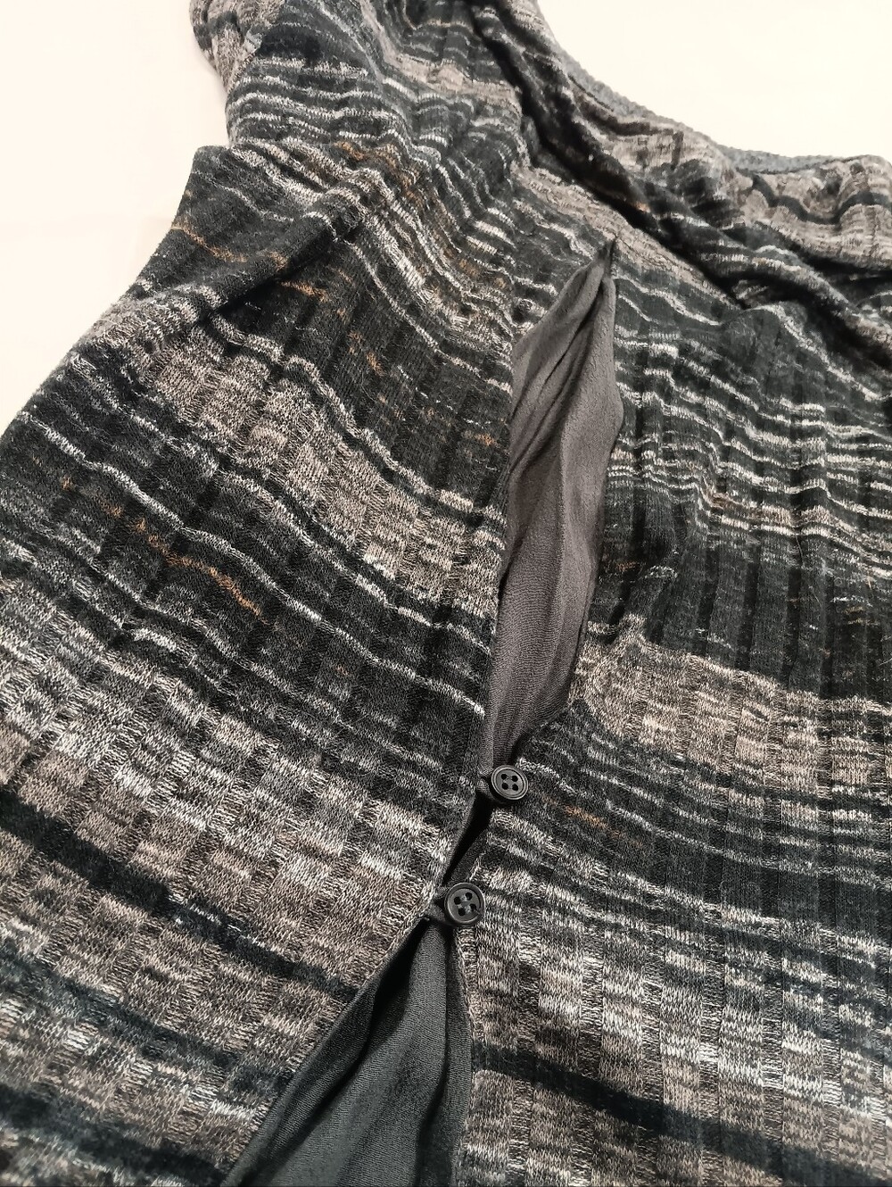 Miss Me Gray and Black Striped Lightweight Cardigan - Picture 5 of 6